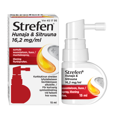 STREFEN HUNAJA & SITRUUNA sumute suuonteloon, liuos 16,2 mg/ml 15 ml